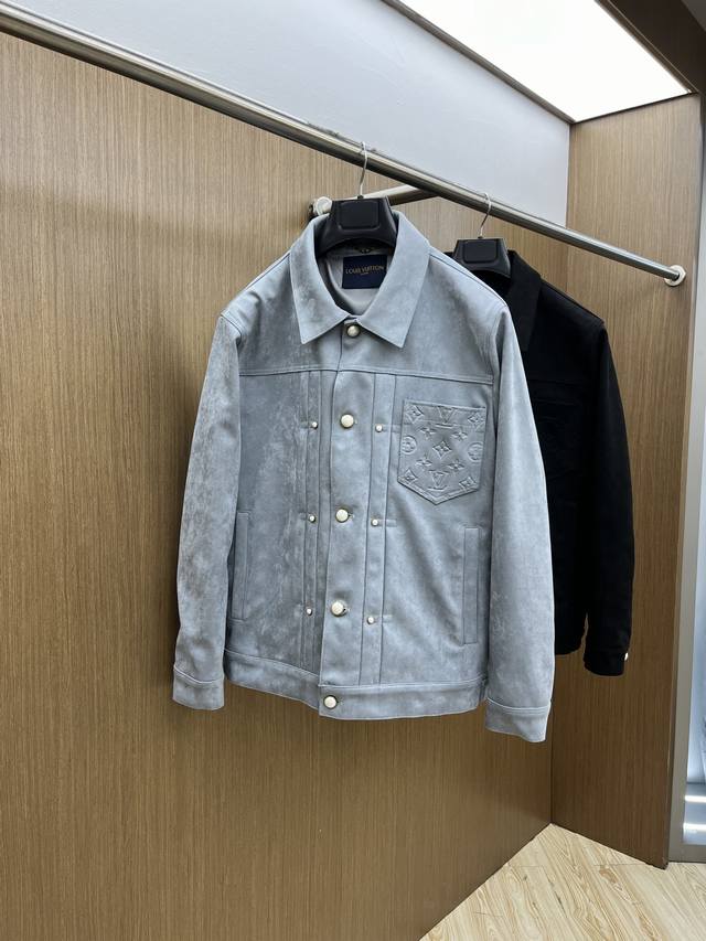 New Lv 2025 new men's lapel jacket, high-end counter fabrics are breathable and