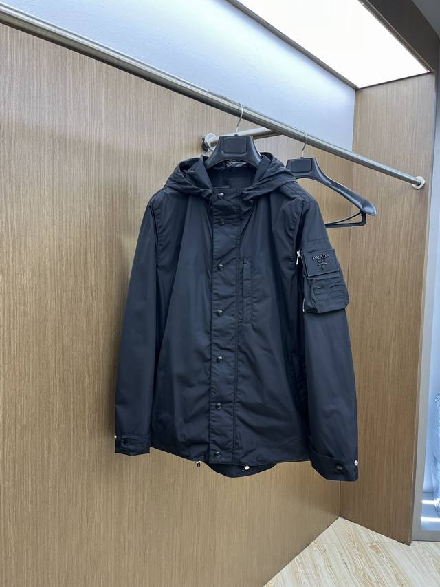 New Pd 2025 new men's hooded jacket, high-end counter fabrics are breathable an