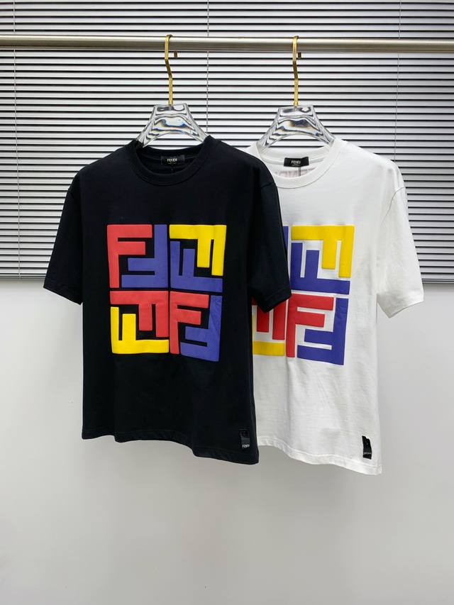 Ss Fendi pure cotton latest fabric classic logo pattern Logo fashionable and sim