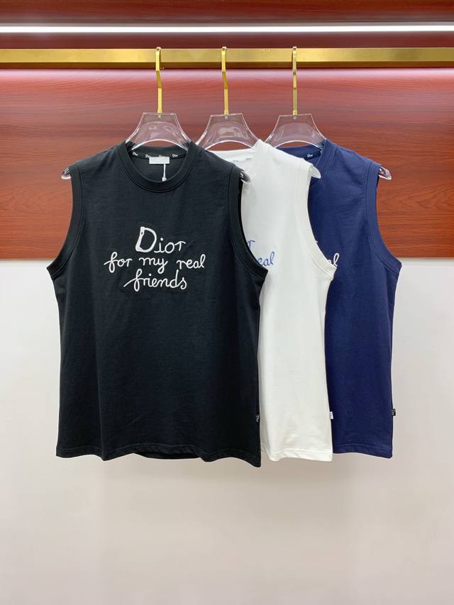 Dior 25Ss new vest with reinforced threads on the neckline and cuffs, not easy t