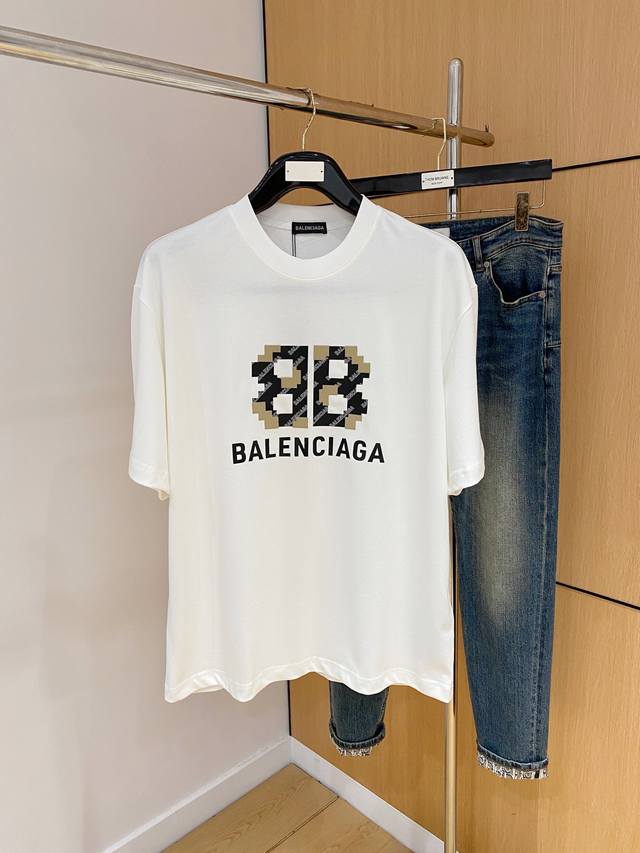 Ss Balenciaga pure cotton latest fabric classic logo pattern Logo fashionable an