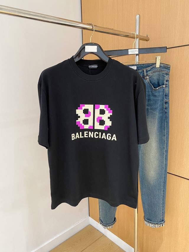 Ss Balenciaga pure cotton latest fabric classic logo pattern Logo fashionable an