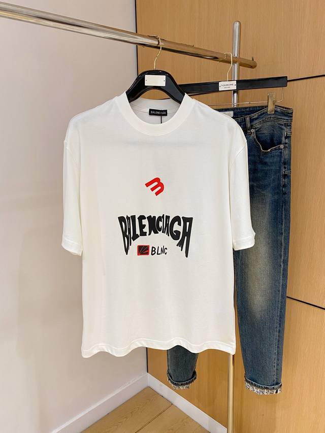 Ss Balenciaga pure cotton latest fabric classic logo pattern Logo fashionable an