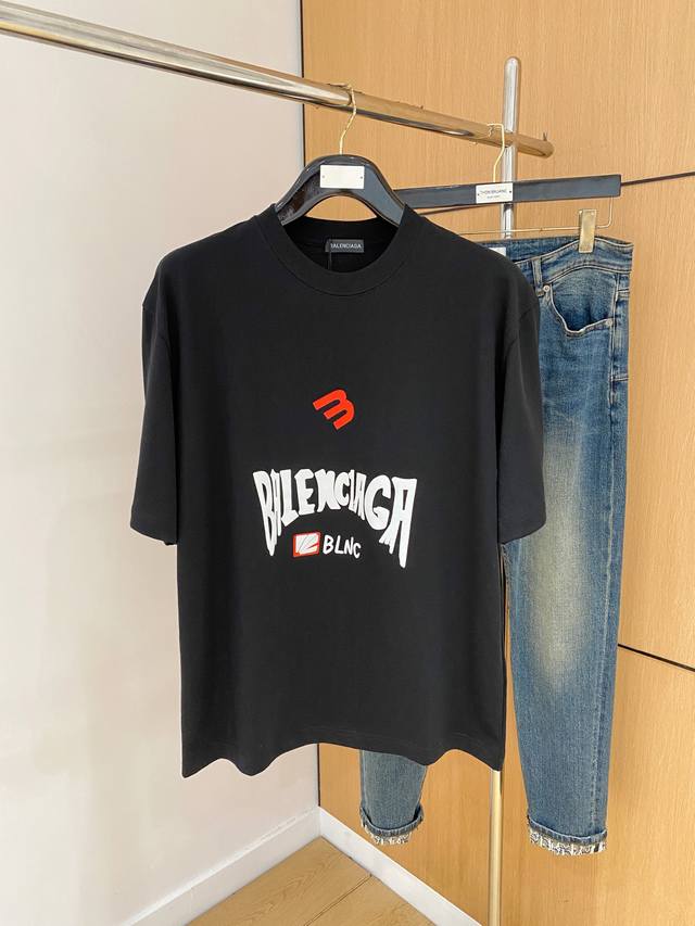 Ss Balenciaga pure cotton latest fabric classic logo pattern Logo fashionable an