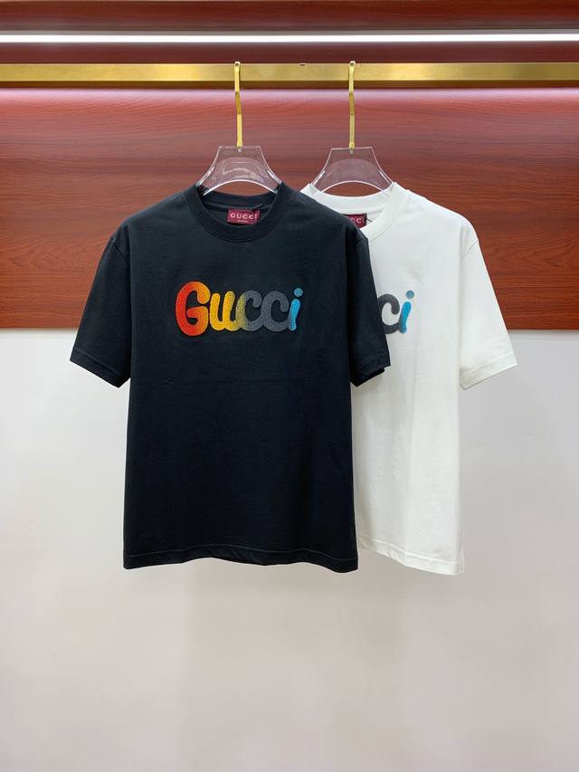 Ss Gucci's latest pure cotton fabric! Classic logo pattern, fashionable and simp