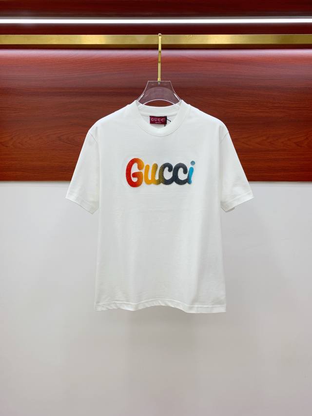 Ss Gucci's latest pure cotton fabric! Classic logo pattern, fashionable and simp