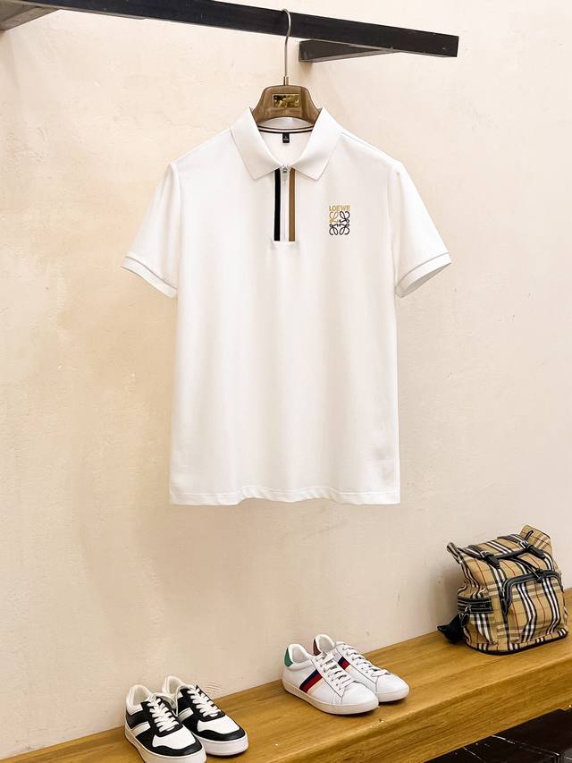Loewe 25Ss new spring and summer short-sleeved lapel T-shirt Polo, the highest v