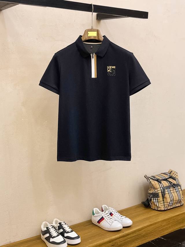Loewe 25Ss new spring and summer short-sleeved lapel T-shirt Polo, the highest v