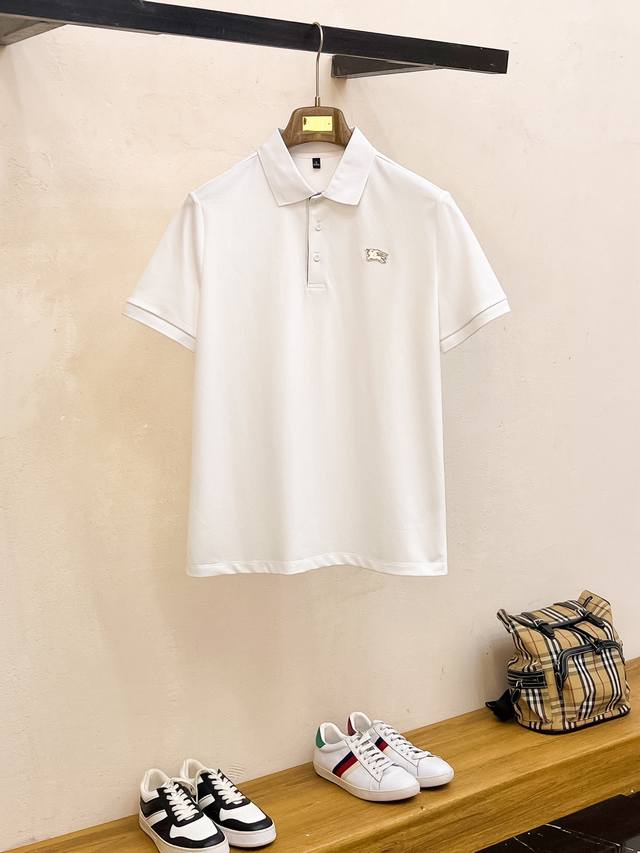 BURBERRY 25Ss new spring and summer short-sleeved lapel T-shirt Polo, the highes