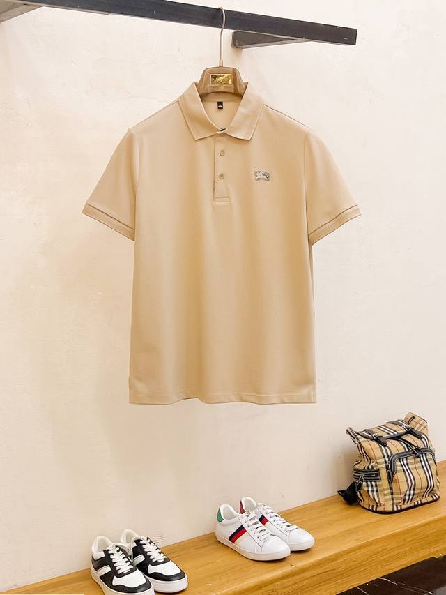 BURBERRY 25Ss new spring and summer short-sleeved lapel T-shirt Polo, the highes