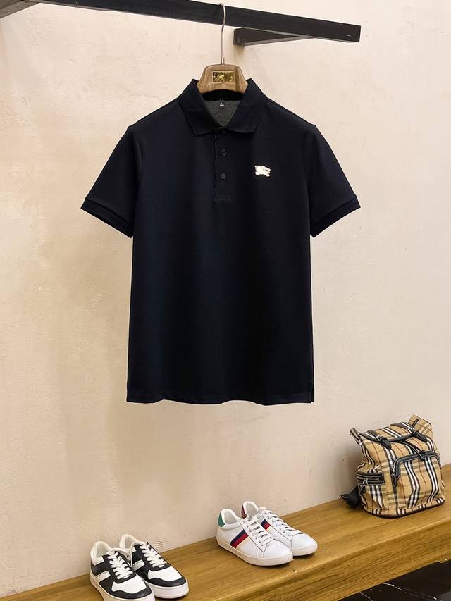 BURBERRY 25Ss new spring and summer short-sleeved lapel T-shirt Polo, the highes