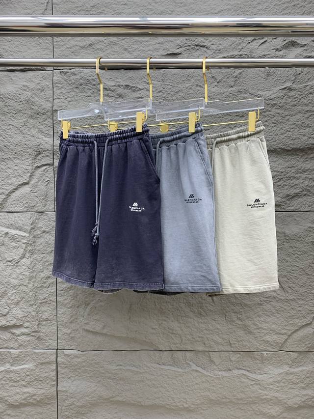 Balenciaga three-logo complete 2025 summer new men's casual shorts, high-end cu