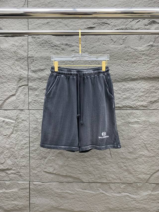 Balenciaga three-logo complete 2025 summer new men's casual shorts, high-end cu