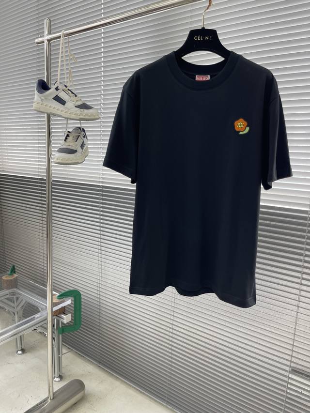 Kenz flower print short-sleeved T-shirt The fabric is made of customized 240G 26