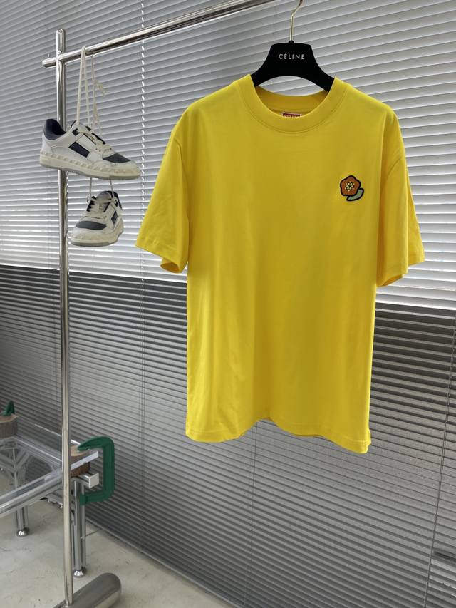 Kenz flower print short-sleeved T-shirt The fabric is made of customized 240G 26