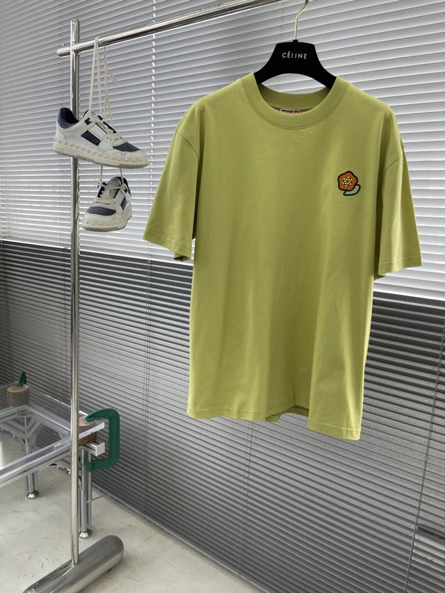 Kenz flower print short-sleeved T-shirt The fabric is made of customized 240G 26