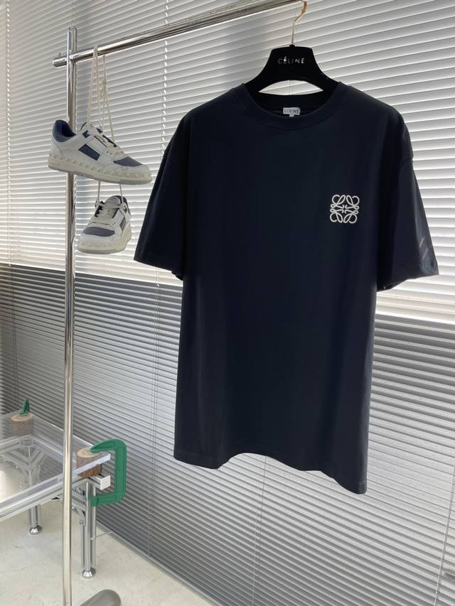-Loew 25Ss new T-shirt, exclusive Loewe embroidery on the chest, heavyweight fab