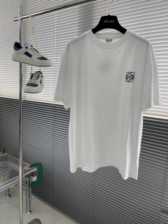 -Loew 25Ss new T-shirt, exclusive Loewe embroidery on the chest, heavyweight fab