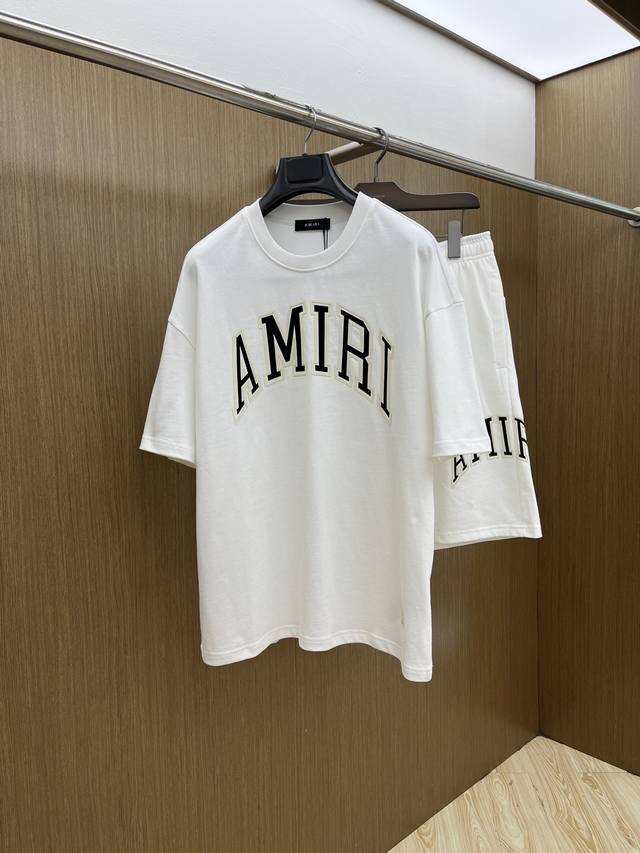 New set Amiri 2540 Spring and Summer latest casual shorts and short-sleeved sui