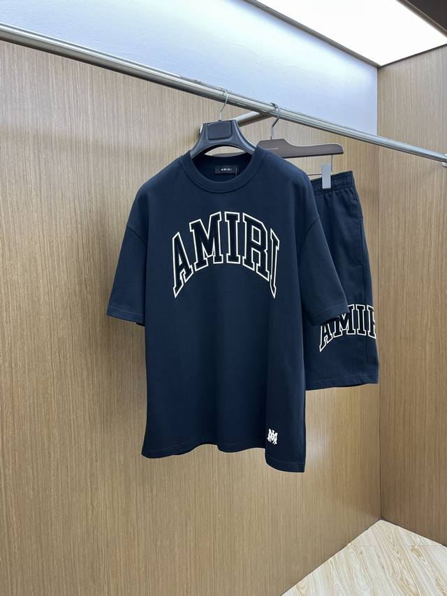 New set Amiri 2540 Spring and Summer latest casual shorts and short-sleeved sui