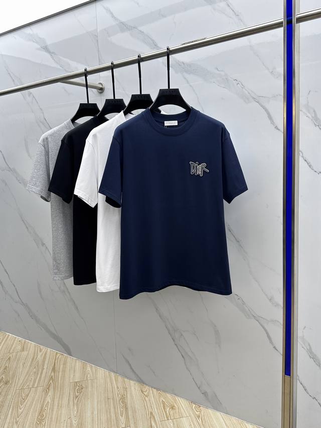 Dior*Dior 2025Fw Spring and Summer new round neck base outerwear T-shirt, three-