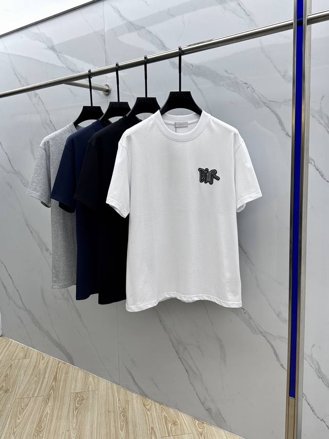 Dior*Dior 2025Fw Spring and Summer new round neck base outerwear T-shirt, three-