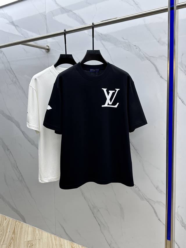 Louis Vuitto*Louis Vuitton 2025Fw Spring and Summer new round neck T-shirt, thre