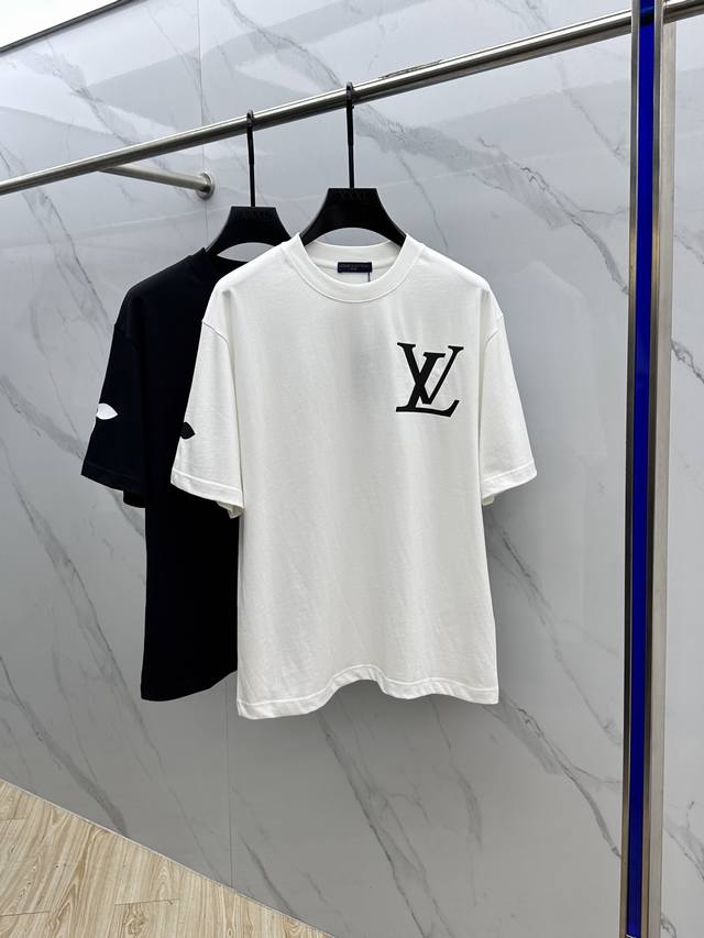 Louis Vuitto*Louis Vuitton 2025Fw Spring and Summer new round neck T-shirt, thre