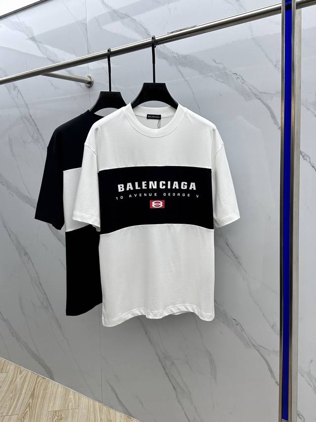 Balenciag* Paris 2025Fw Spring and Summer new round neck T-shirt for outerwear,
