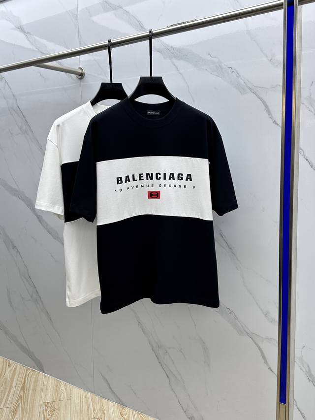 Balenciag* Paris 2025Fw Spring and Summer new round neck T-shirt for outerwear,