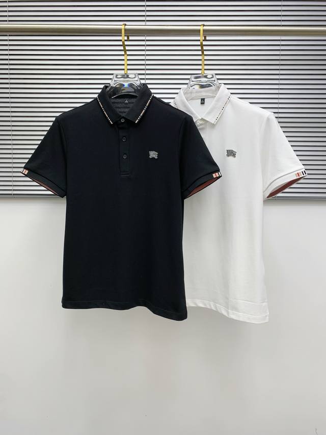 BURBERRY 25Ss new spring and summer short-sleeved lapel T-shirt Polo, the highes