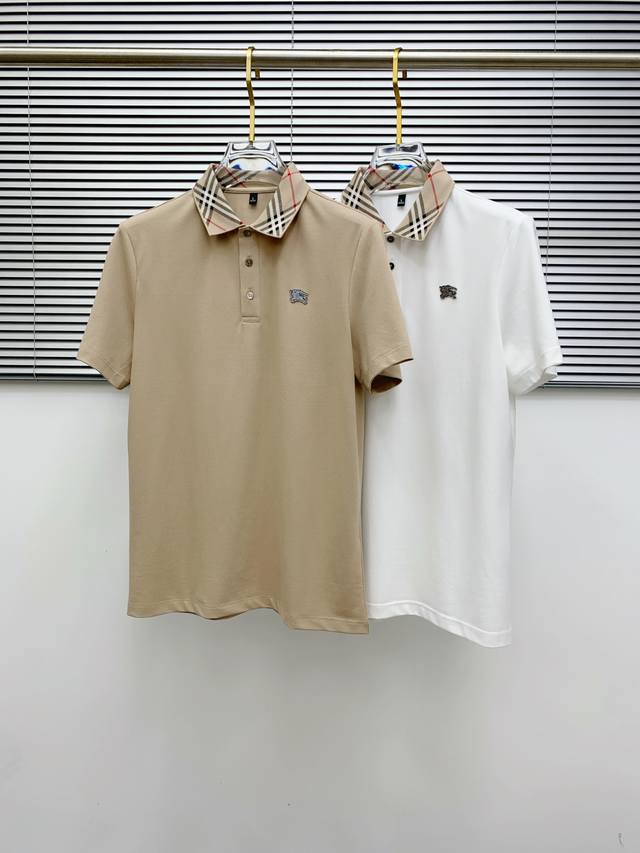 BURBERRY 25Ss new spring and summer short-sleeved lapel T-shirt Polo, the highes