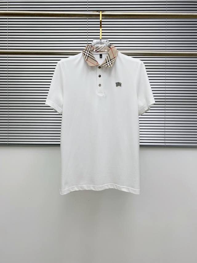 BURBERRY 25Ss new spring and summer short-sleeved lapel T-shirt Polo, the highes