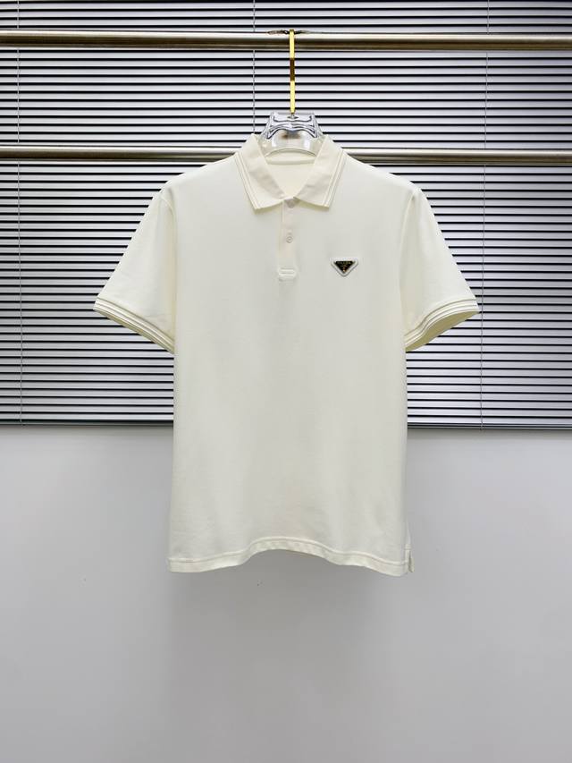 Prada 25Ss new spring and summer short-sleeved lapel T-shirt Polo, the highest