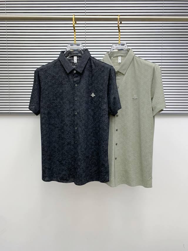 Dior 25Ss Spring and Summer new lapel Polo. Selected Tencel cotton satin cotton