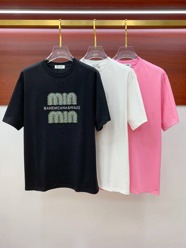 Miumiu2025 new summer short-sleeved T-shirt, the first exclusive debut of the pe
