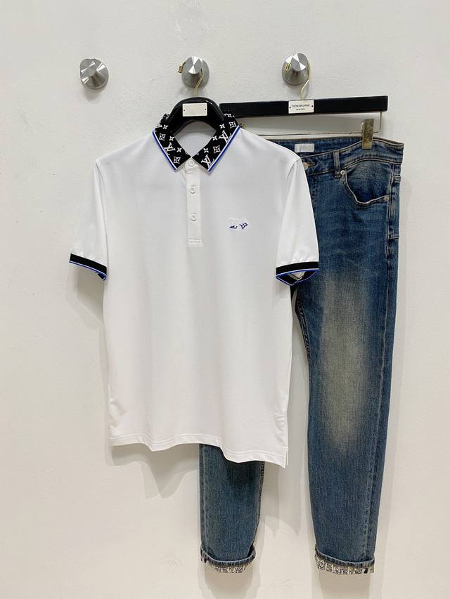Lv25Ss New spring and summer short-sleeved lapel T-shirt Polo, the highest versi