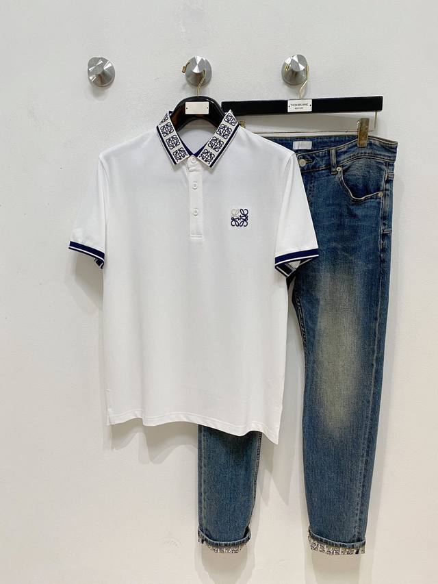 Loewe 25Ss new spring and summer short-sleeved lapel T-shirt Polo, the highest