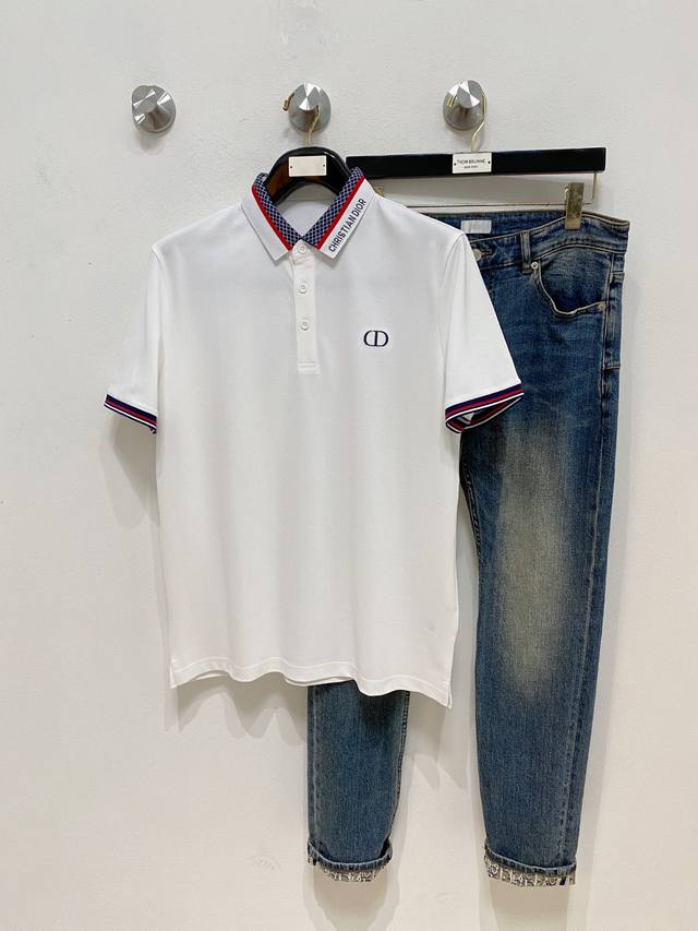 Dior 25Ss new spring and summer short-sleeved lapel T-shirt Polo, the highest ve