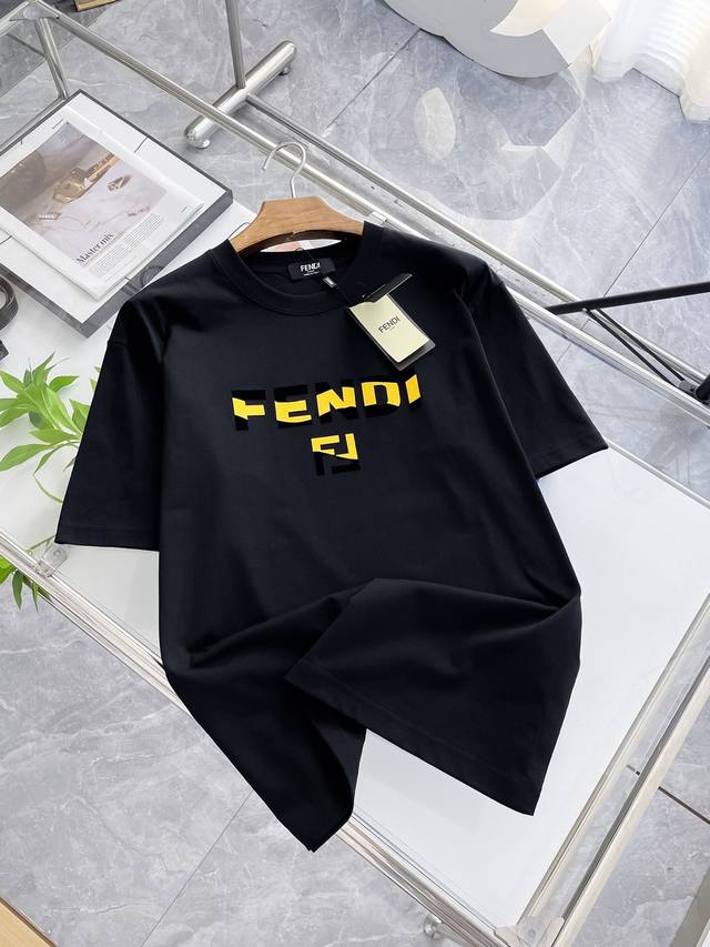 Ss Fendi pure cotton latest fabric classic logo pattern Logo fashionable and sim