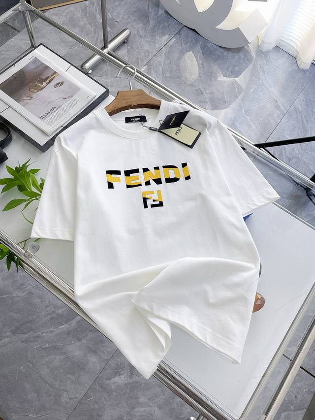 Ss Fendi pure cotton latest fabric classic logo pattern Logo fashionable and sim