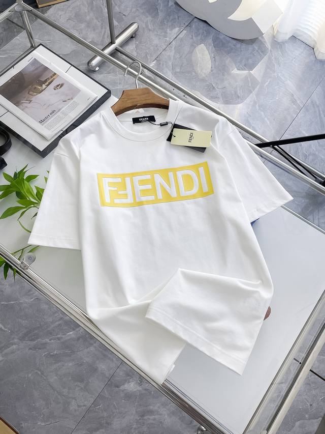 Ss Fendi pure cotton latest fabric classic logo pattern Logo fashionable and sim
