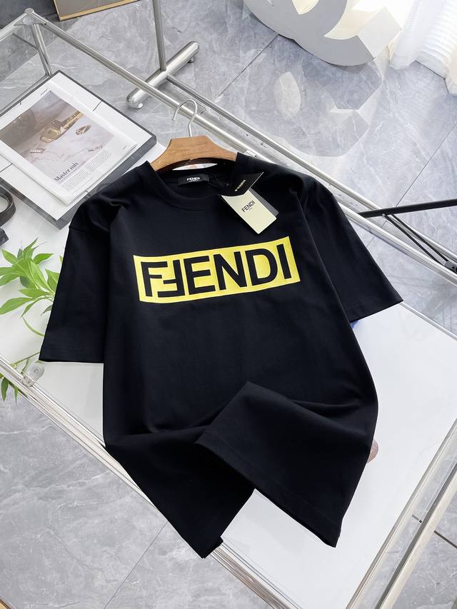 Ss Fendi pure cotton latest fabric classic logo pattern Logo fashionable and sim