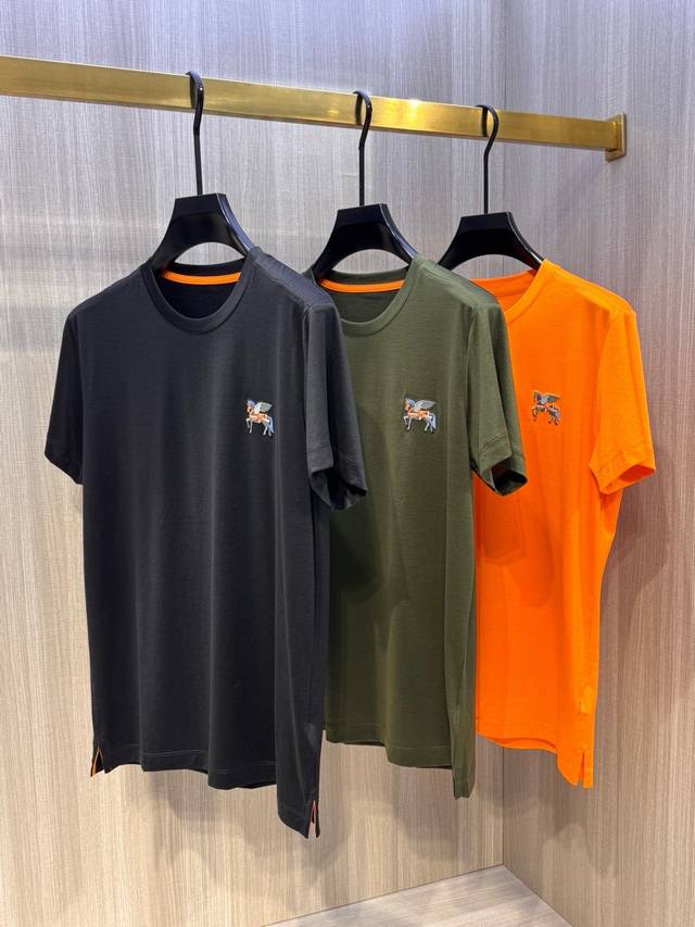 Model Hs008#, the latest Pegasus embroidered men's round neck T-shirt for the s