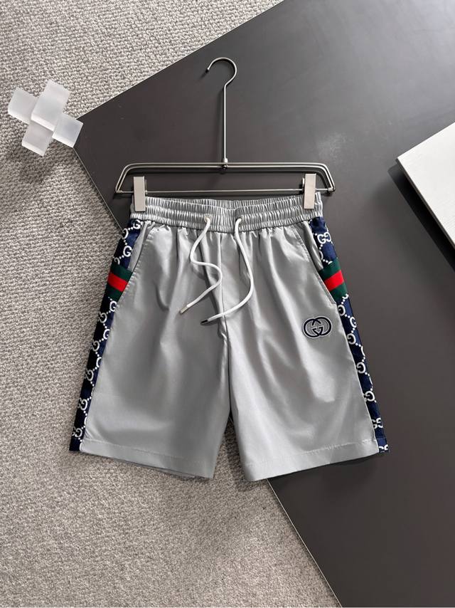 25 Spring and summer new product release, G jacquard fabric splicing shorts ship