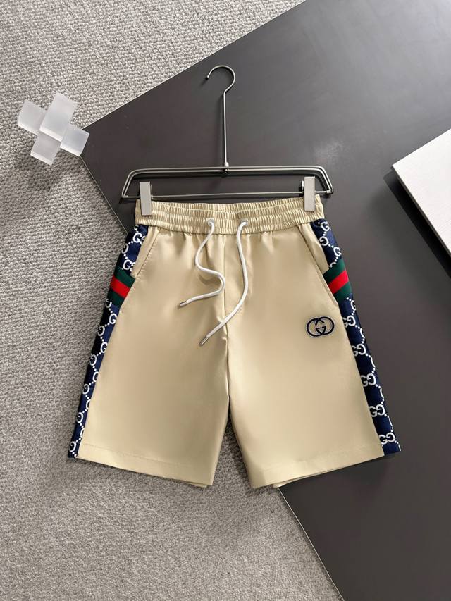 25 Spring and summer new product release, G jacquard fabric splicing shorts ship