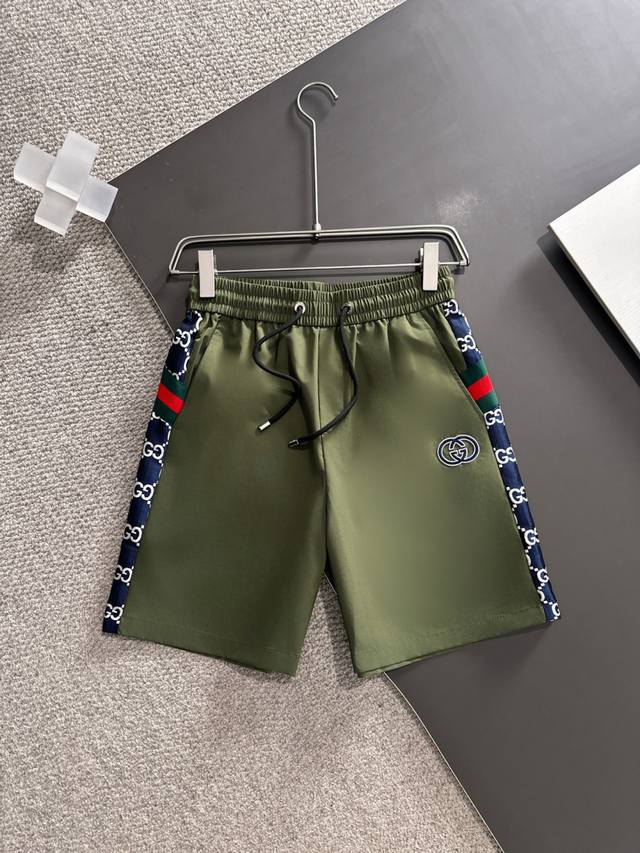 25 Spring and summer new product release, G jacquard fabric splicing shorts ship
