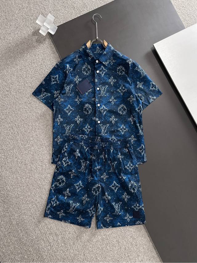 Top version set Lv ice silk suit 25Ss new summer product! -Lou*S trendy men's f