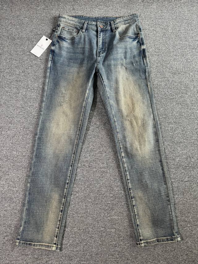 Moncler 2025Ss Spring and Summer new slim straight jeans perfect washing process