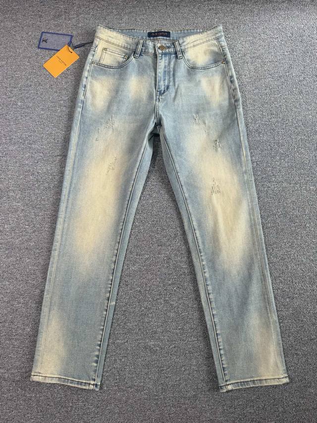 Lv2025Ss Spring and summer new slim jeans perfect washing process customized top